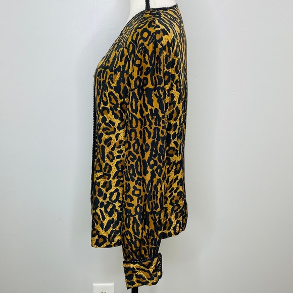 Vintage Anna and Frank Silk Animal Print Button Down Womens Large Career Casual - Picture 5 of 9